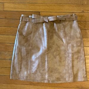 BCBG Generation tan pleather skirt, size 8